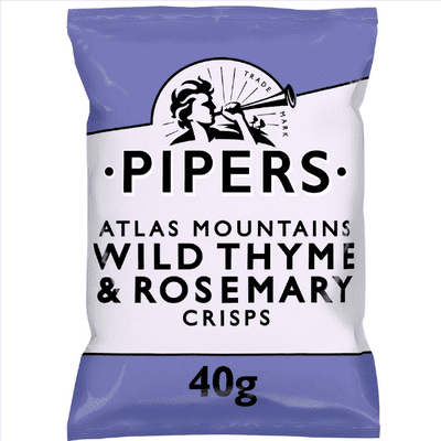 PIPERS Atlas Mountains Wild Thyme & Rosemary Crisps 24x40g