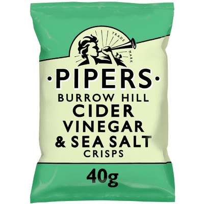 PIPERS Burrow Hill Cider Vinegar & Sea Salt Crisps 24x40g