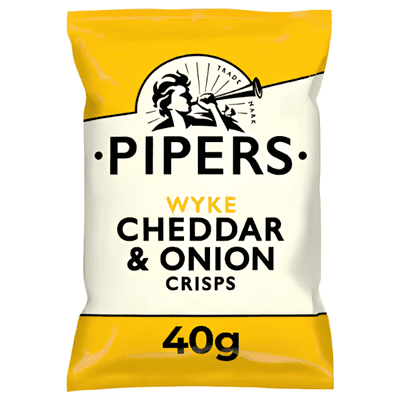 PIPERS Wyke Cheddar & Onion Crisps 24x40g