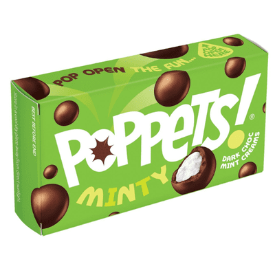 POPPETS Minty Dark Choc Coated Mint Creams Box  36x40g