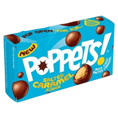POPPETS Salted Caramel Fudge Milk Chocolate Coated 36x40g