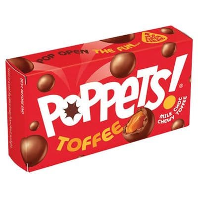 POPPETS Toffee Milk Chocolate Coated Box 36x39g