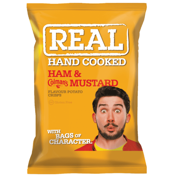 REAL Ham & Colemans Mustard Crisps 24x35g