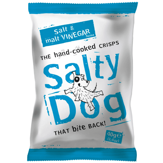 SALTY DOG Sea Salt & Malt Vinegar Crisps 24x40g