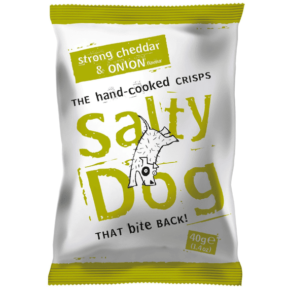 SALTY DOG Strong Cheddar & Onion Crisps 24x40g