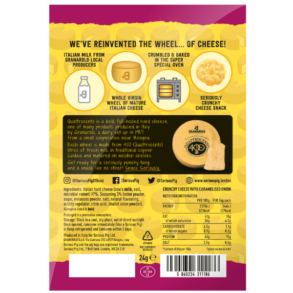 SERIOUS PIG Crunchy Snacking Cheese With Caramelised Onion