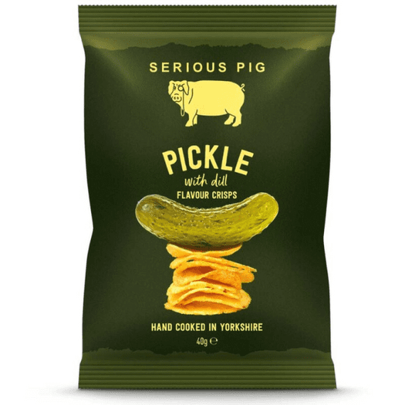 SERIOUS PIG Pickle with Dill Flavour Crisps 24x40g