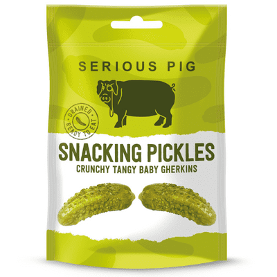 SERIOUS PIG Snacking Pickles Crunchy Tangy Baby Gherkins