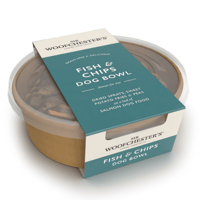 SIR WOOFCHESTERS Fish & Chips Dinner Bowl for Dogs 6x120g