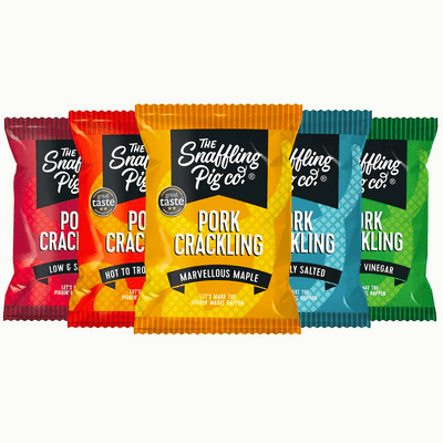 SNAFFLING PIG Flavoured Pork Crackling Mixed Case 12x40g