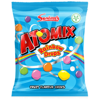 SWIZZELS Atomix Rainbow Drop Fruit Chew Bag 12x110g