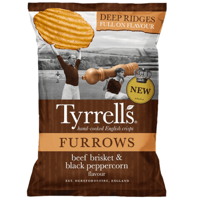 TYRRELLS FURROWS Beef Brisket & Black Peppercorn 24x40g