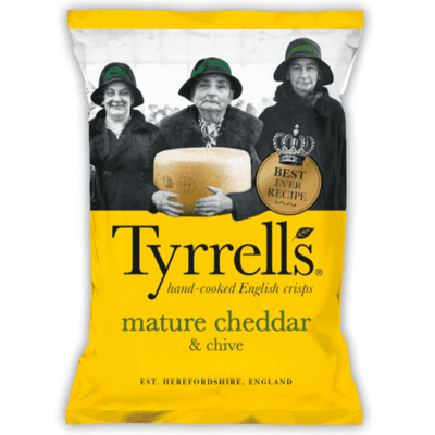 TYRRELLS Mature Cheddar & Chive Crisps 24x40g