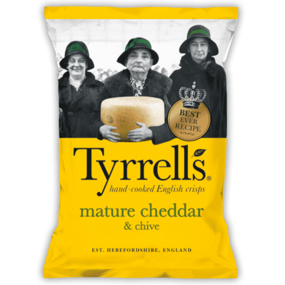 TYRRELLS Mature Cheddar & Chive Crisps 24x40g