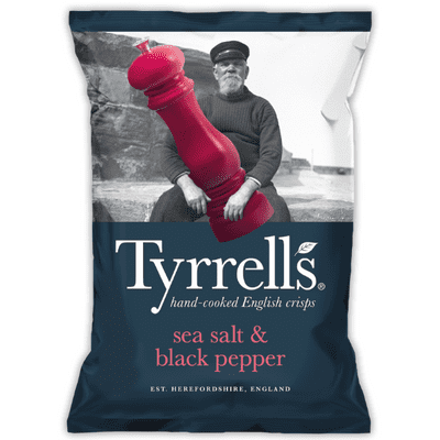 TYRRELLS Sea Salt & Black Pepper Crisps 24x40g