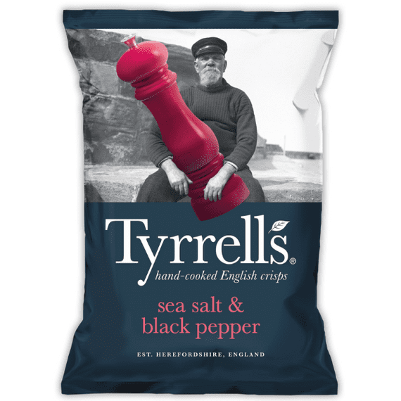 TYRRELLS Sea Salt & Black Pepper Crisps 24x40g