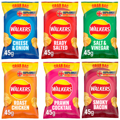 WALKERS Grab Bag Crisps Mixed Case