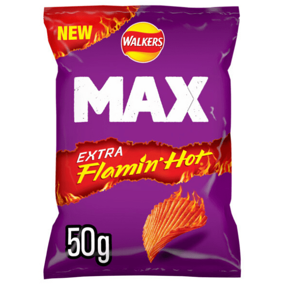 WALKERS MAX Extra Flaming Hot Crisps 50g