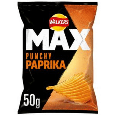 WALKERS MAX Punchy Paprika Crisps 50g