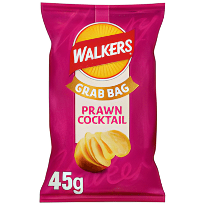 WALKERS Prawn Cocktail Crisps Grab Bag 32x45g