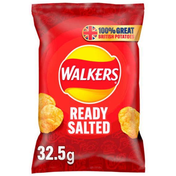 WALKERS Ready Salted Crisps Standard 32.5g