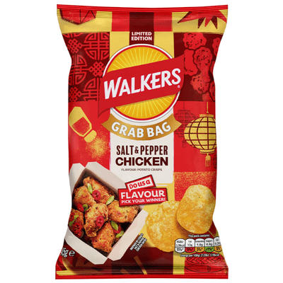 WALKERS Salt & Pepper Chicken Crisps Grab Bag 32x45g