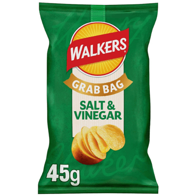 WALKERS Salt & Vinegar Crisps Grab Bag 32x45g