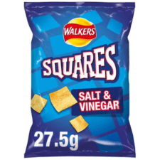 WALKERS Squares Salt & Vinegar Standard Crisps 32x27.5g