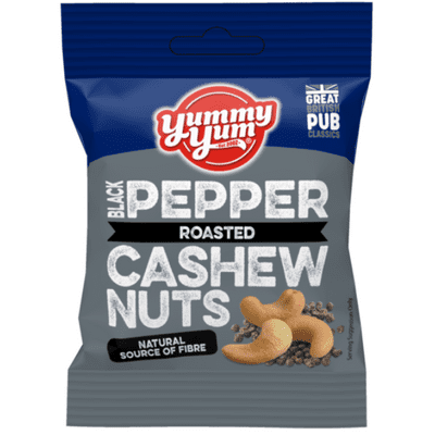 YUMMY YUM Black Pepper Roasted Cashew Nuts 12x50g
