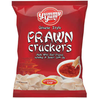 YUMMY YUM Chinese Style Prawn Crackers Including Sweet Chilli Dip 12x90g