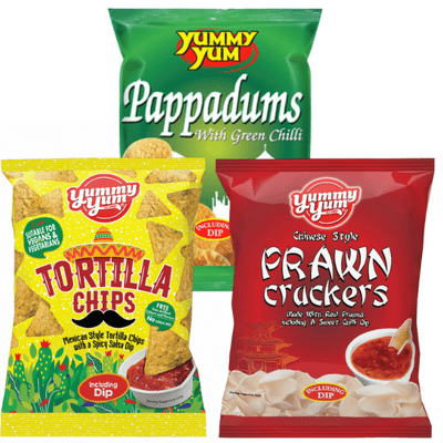 YUMMY YUM Snacks Including Dips Mixed Case 12pk