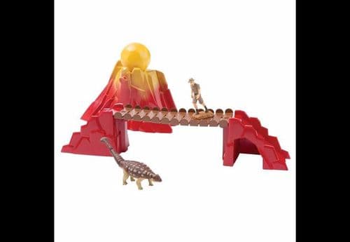 Ania Prehistoric Adventure: Ankylosaurus, Ranger, Bridge and Volcano with Boulder