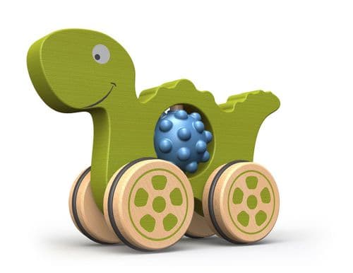 Begin Again Wooden Green Dino Nubble Rumblers 18+ Months