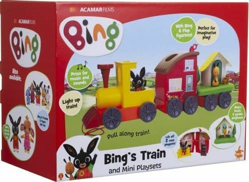 Bing's Pull Along Lights & Sounds Train With Mini Playsets For Ages 18+ Months