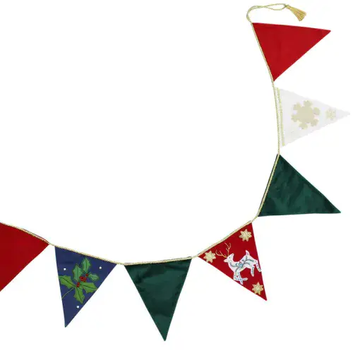 Christmas Decoration: Christmas Embroidered Bunting