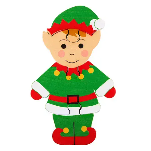 Christmas Elf Wooden Puzzle 4 Pieces