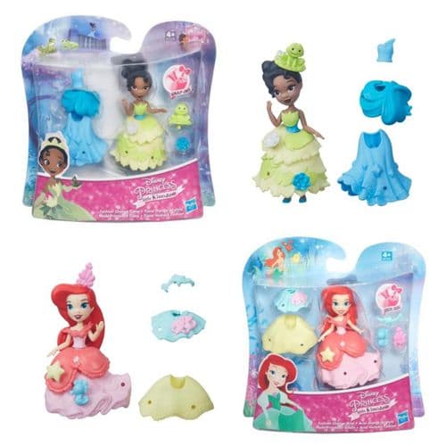 Disney Princess Little Kingdom Fashion Change Tiana or Ariel 3 inch Doll