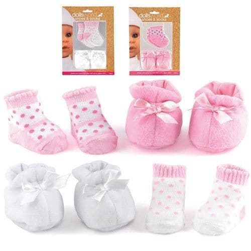 Dolls World Toy Dolls Shoes And Socks Pink And White For Dolls Up To 46 cm (18")