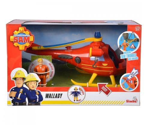 Fireman Sam  Helicopter Wallaby  With Figurine & Accessories