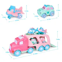 Fun Little Toys Pink Transport Vehicles  + 4 Mini Vehcles