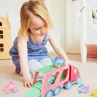 Fun Little Toys Pink Transport Vehicles  + 4 Mini Vehcles