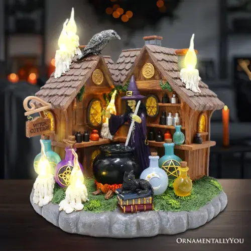 Halloween: Enchanted Witch Cottage Lighted Figurine  10" LED