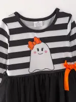 Halloween:  Girls Tutu Skirt Long Sleeve Stripe Dress For Ages 3-4 Years