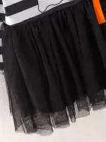 Halloween:  Girls Tutu Skirt Long Sleeve Stripe Dress For Ages 3-4 Years