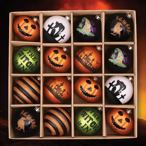 Halloween  Ornament  Round Ball 16 Piece Set