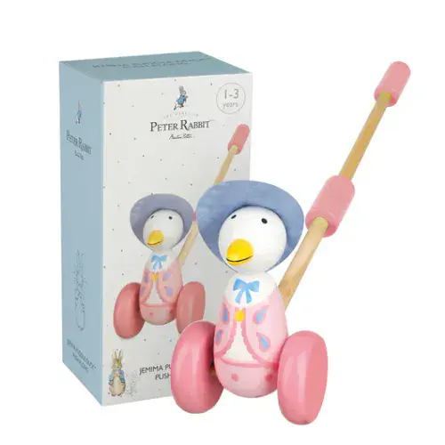 Jemima Puddle-Duck Push Along Wooden Toy For Ages 1-3 Years
