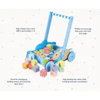 Orange Tree Toys  Push  Along Wooden Peter Rabbit Block Trolley