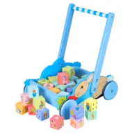 Orange Tree Toys  Push  Along Wooden Peter Rabbit Block Trolley