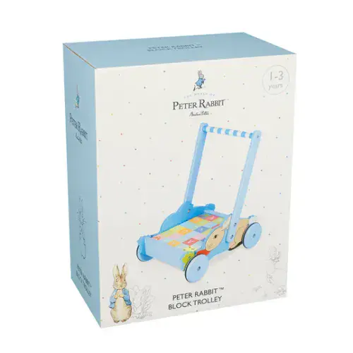 Orange Tree Toys  Push  Along Wooden Peter Rabbit Block Trolley