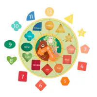 Orange Tree Toys Woodland Animal Shape Sorting Clock